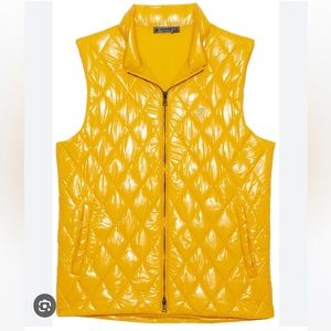 G/Fore Puffer Vest Mens Fly Yellow Wool Lined Quilted Nylon Sz XL